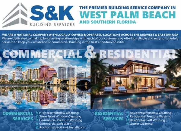 S&K Building Services information postcard