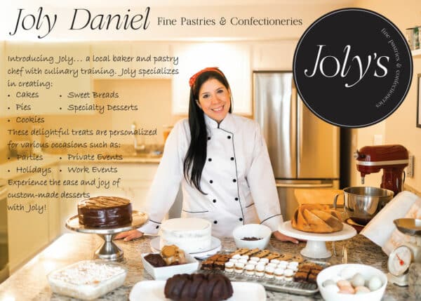 Joly Daniel fine pastries & confectioneries postcard design